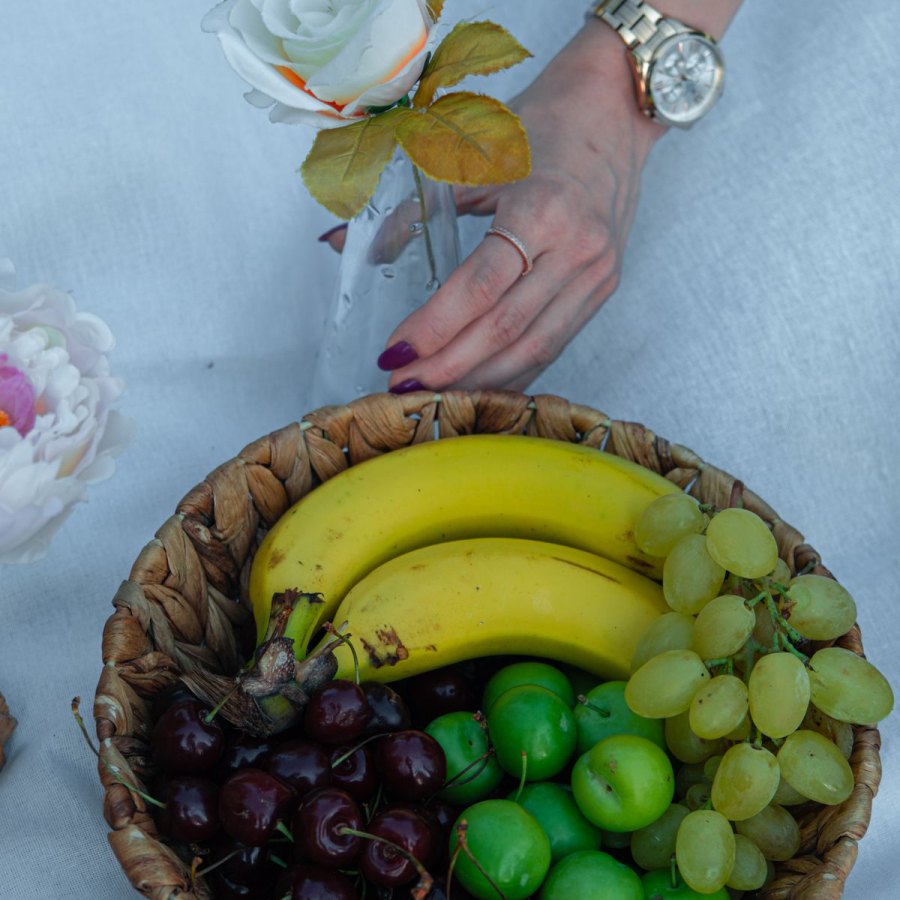 生日鲜花水果双层礼盒